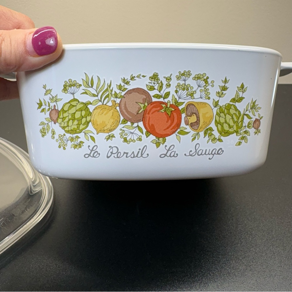 Vintage CorningWare A-1 1/2-B Le Persil La Sauge 1.5 qt Spice of Life with Lid - Picture 3 of 5
